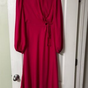 CAbi Drlight Dress. Vibrant Pink Long Sleeve Dress